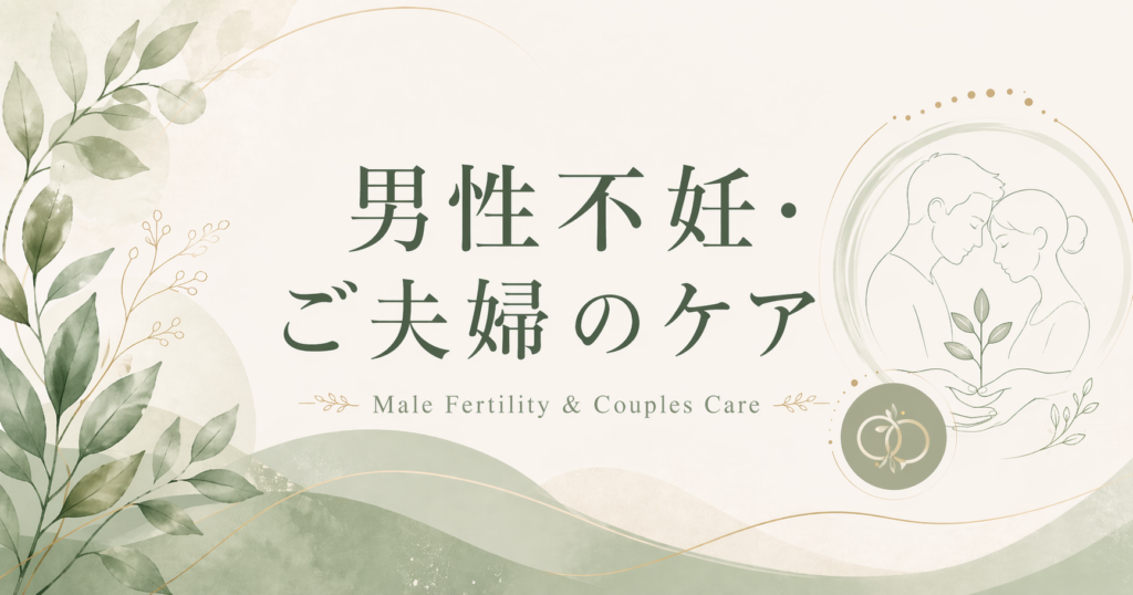 男性不妊とご夫婦で取り組む妊活ケアを表すブログ画像